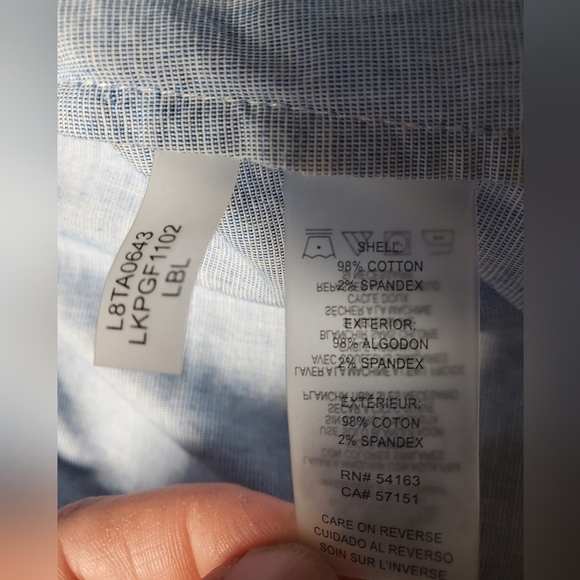 Karl Lagerfeld Ruffle Pearlsnap Blouse Size Large - Picture 6 of 8